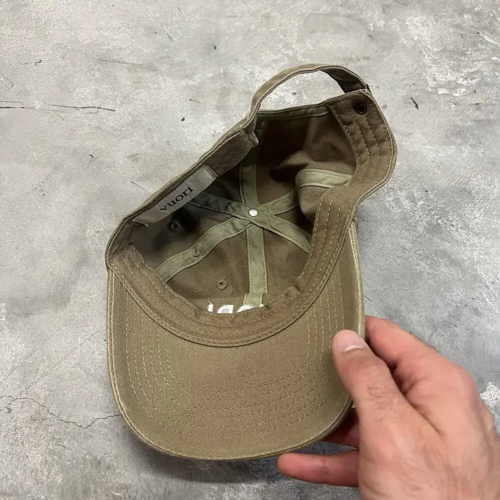 Vuori Hat Cap Strap Back Brown White Logo Preppy Casual Mens
